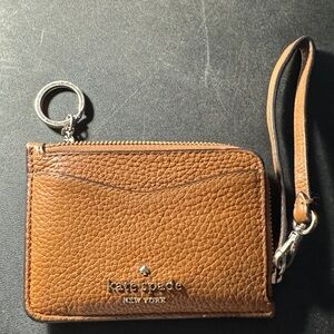 Kate Spade Tan Leather Keychain Wristlet